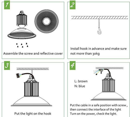 140lm/W Industrial IP65 LED High Bay Light  For Ceiling Workshop Warehouse Garage Shop Industry